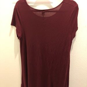 Burgundy Plus Size T-shirt dress